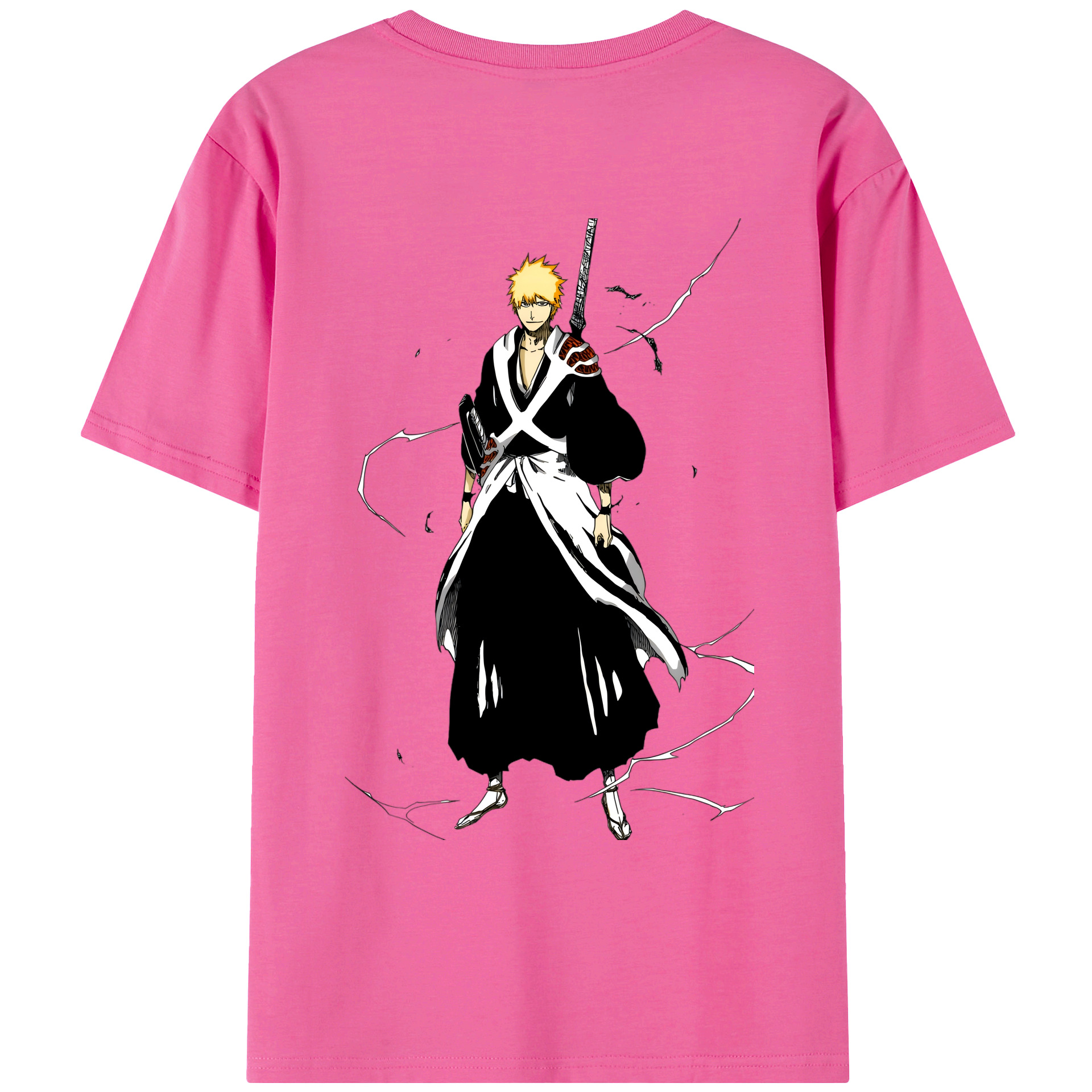 （画像用） ブリーチ 黒崎一護（くろさき いちご）BLEACH Kurosaki Ichigo レディース半袖Tシャツ(バックプリント)